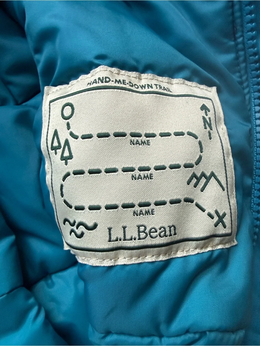 LL Bean Toddler One-Piece Snowsuit in Teal and Navy, Size 12-18 Months